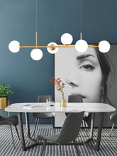 Load image into Gallery viewer, Glass Chandelier E27 Gold and Matte White 6/8 Lights