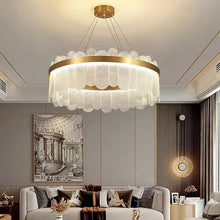 Load image into Gallery viewer, Nordic Gold/ Smoky Gray Crystal Oval Chandelier Pendant Light Ceiling Light 60 cm