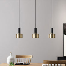 Load image into Gallery viewer, Modern E27 Pendant Light 3-Bulb Black Gold Pendant Metal Industrial Design Height Adjustable