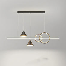 Load image into Gallery viewer, Modern Minimalist Pendant Light Metallic Black Linear LED Pendant Lighting Contemporary Ceiling Chandelier Adjustable Hanging