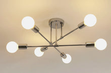 Load image into Gallery viewer, Modern Industrial Style Ceiling Light 6-Light E27 Pendant Light Silver 52cm Semi-Flush Mount