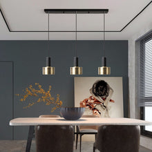 Load image into Gallery viewer, Modern E27 Pendant Light 3-Bulb Black Gold Pendant Metal Industrial Design Height Adjustable