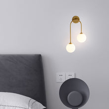 Load image into Gallery viewer, Bedside Wall Lamp Nordic Milkly Glass Wall Lights Indoor Lighting Black/Gold