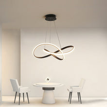 Load image into Gallery viewer, Hanging Lamp LED Pendant Light Creative Round Ring Modern Chandelier 55 cm Black/Gold