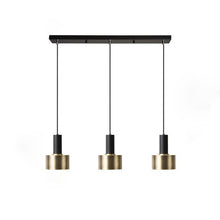 Load image into Gallery viewer, Modern E27 Pendant Light 3-Bulb Black Gold Pendant Metal Industrial Design Height Adjustable