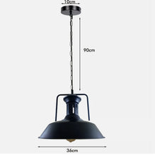 Load image into Gallery viewer, Pendant Light Vintage Pendant Lamp E27 Retro Ceiling Light Black 36cm