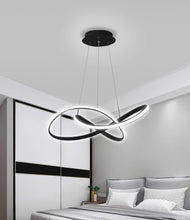 Load image into Gallery viewer, Hanging Lamp LED Pendant Light Creative Round Ring Modern Chandelier 55 cm Black/Gold