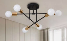 Load image into Gallery viewer, Modern Chandelier 6 Lights Semi Flush Mount Chandelier E27(not included) Base Black/White