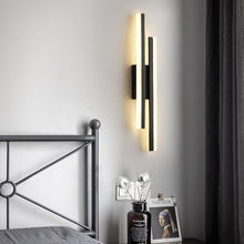 Load image into Gallery viewer, Modern Minimalist Strip Wall Lamp Gold/Black Linear Wall Sconce Indoor 20W Wall Mounted LED Lights 3 Color