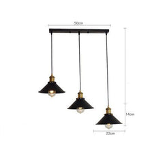 Load image into Gallery viewer, Black Metal Pendant Light 3-Light Chandelier for Kitchen Island, Dining, Living Room