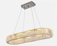 Load image into Gallery viewer, Chandelier Crystal Oval LED Pendant Light Modern Large Crystal 70cm (warm/cool white)