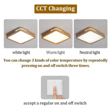 Load image into Gallery viewer, LED Ceiling Light 30cm Wood Effect Square/Round 3 Color Lights
