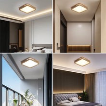 Load image into Gallery viewer, LED Ceiling Light 30cm Wood Effect Square/Round 3 Color Lights