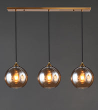 Load image into Gallery viewer, 3-Light Chandelier Glass Black Lampshade E27