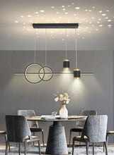 Load image into Gallery viewer, Black Gold Body Linear LED Chandelier Light Hanging Lamp Modern Pendant Lamp Height Adjustable