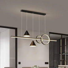 Load image into Gallery viewer, Modern Minimalist Pendant Light Metallic Black Linear LED Pendant Lighting Contemporary Ceiling Chandelier Adjustable Hanging
