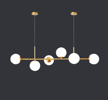 Load image into Gallery viewer, Glass Chandelier E27 Gold and Matte White 6/8 Lights