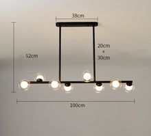 Load image into Gallery viewer, Chandelier Nordic Modern Simple Bubble Ball Long Strip Chandeliers Minimalist Creative Hanging Lights 8 Head Black