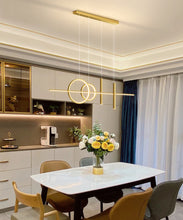 Load image into Gallery viewer, Linear Pendant Light LED Black/Gold Modern Lighting Kitchen Island Linear