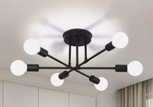 Load image into Gallery viewer, Modern Chandelier 6 Lights Semi Flush Mount Chandelier E27(not included) Base Black/White