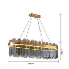 Load image into Gallery viewer, Oval Crystal Chandelier Lighting Ceiling Light Led Modern Gold/Smoky Gray 80 cm