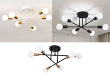 Load image into Gallery viewer, Modern Chandelier 6 Lights Semi Flush Mount Chandelier 6xE27(included) Base Black/White