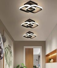 Load image into Gallery viewer, Ceiling Light LED 2 Square 22 W Black/White Small 3 Color Lights 28cm