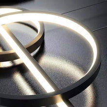 Load image into Gallery viewer, Black Gold Body Linear LED Chandelier Light Hanging Lamp Modern Pendant Lamp Height Adjustable