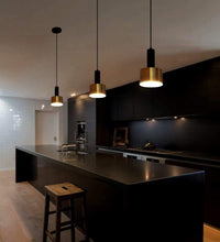 Load image into Gallery viewer, 1 Way Small Hanging Light Gold/Black Lampshade Ceiling Pendant Light Copper Lamp Adjustable Line