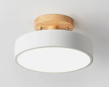 Load image into Gallery viewer, Iron Ceiling Lamp Ceiling Light LED Flush Gray/White Wood 18 cm Cool Light