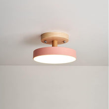 Load image into Gallery viewer, LED Ceiling Lamp Modern Wood Semi-Flush Mount Ceiling Light 18cm Cool Light