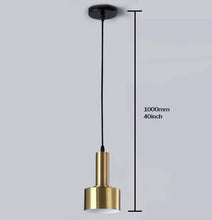 Load image into Gallery viewer, 1 Way Small Hanging Light Gold/Black Lampshade Ceiling Pendant Light Copper Lamp Adjustable Line
