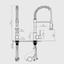Load image into Gallery viewer, Kitchen Sink Mixer Tap Pull Down Sprayer Chrome Stainless Steel Single Handle Lever