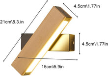 Load image into Gallery viewer, Wall Sconce LED Rotatable Wood Bedside Wall Mount Lamp Black/White Warm White