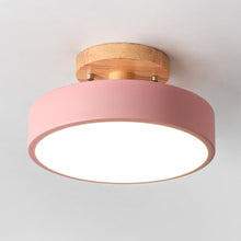 Load image into Gallery viewer, LED Ceiling Lamp Modern Wood Semi-Flush Mount Ceiling Light 18cm Cool Light