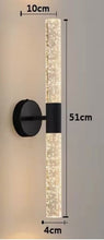 Load image into Gallery viewer, LED Wall Sconce Crystal with Bubble Glass Wall Lamps Modern Indoor Crystal Black/Gold Warm White