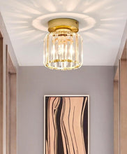 Load image into Gallery viewer, LED Ceiling Lights Semi Flush Pendant Light Glass Lampshade Golden/Black Round