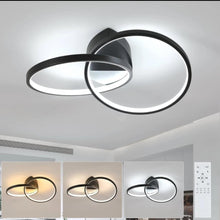 Load image into Gallery viewer, LED Ceiling Light Black Dual-Round 33W With Remote Control