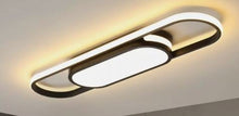 Load image into Gallery viewer, Modern LED Linear Ceiling Lights Black Flush Mount Ceiling Lighting 3 Color Lights 70cm