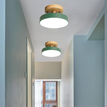 Load image into Gallery viewer, LED Ceiling Lamp Modern Wood Semi-Flush Mount Ceiling Light 18cm Cool Light