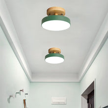 Load image into Gallery viewer, LED Ceiling Lamp Modern Wood Semi-Flush Mount Ceiling Light 18cm Cool Light