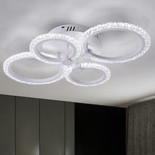 Load image into Gallery viewer, LED Ceiling Light White Flush Mount Light 4 Rings Modern Chandelier 60cm Cold White