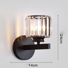 Load image into Gallery viewer, Crystal Cups Wall Lamp Retro Wall Light Glass Shade E27 Black/Gold Wall Sconces E27