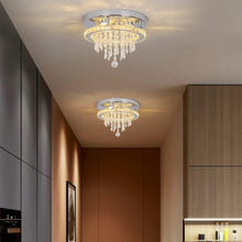 Load image into Gallery viewer, Ceiling Light Silver Modern Crystal Flush Mount Cool White/Warm White LED 30 x 22 cm