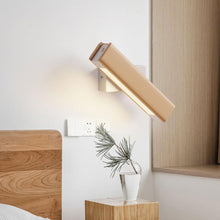 Load image into Gallery viewer, Wall Sconce LED Rotatable Wood Bedside Wall Mount Lamp Black/White Warm White
