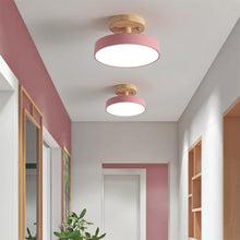 Load image into Gallery viewer, LED Ceiling Lamp Modern Wood Semi-Flush Mount Ceiling Light 18cm Cool Light
