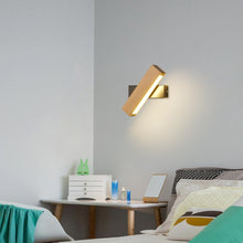 Load image into Gallery viewer, Wall Sconce LED Rotatable Wood Bedside Wall Mount Lamp Black/White Warm White