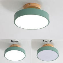 Load image into Gallery viewer, LED Ceiling Lamp Modern Wood Semi-Flush Mount Ceiling Light 18cm Cool Light
