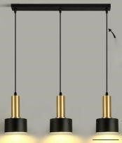 Load image into Gallery viewer, Black 3-Light Pendant Light Fixtures E27 Base