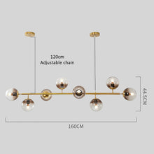 Load image into Gallery viewer, Modern Luxury Chandeliers LED Glass Ball Gold Ceiling 220v Pendant Lights 8 Heads Smoky Gray